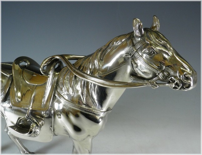 серебрянная скульптура Священная Лошадь, Япония, 1900-е гг.
