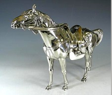 Японская серебрянная скульптура Священная Лошадь Ками-Ума