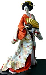 японская авторская кукла Дама с веером, 1970-е гг.