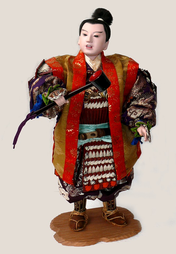 Антикварная японская кукла Самурай с ковшом в руке, 1920-30-е гг.