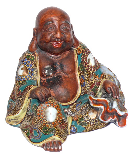 Хотей, один из семи Богов Счастья, японская антикварная фарфоровая статуэтка, 1700-1750-е гг.
