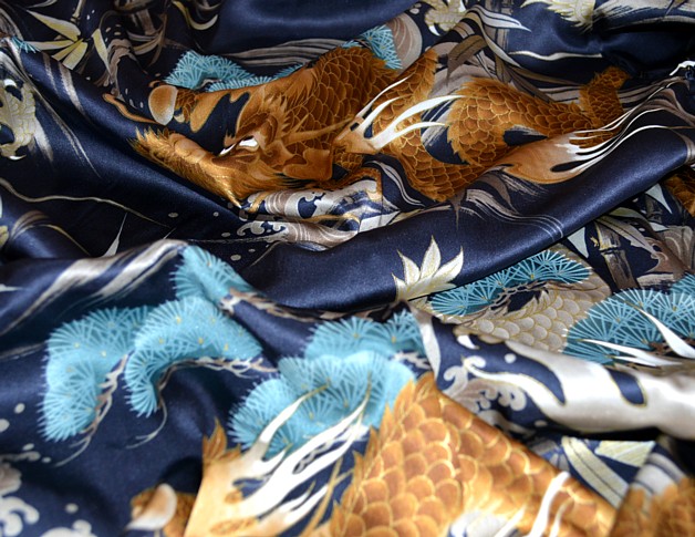 рисунок шелкового мужского японского кимоно ТОМАРИНО