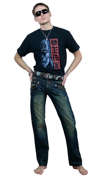 японская мужская футболка с иероглифами