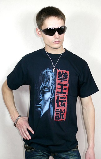 мужская японская футболка с иероглифами и рисунком по мотивам анимэ