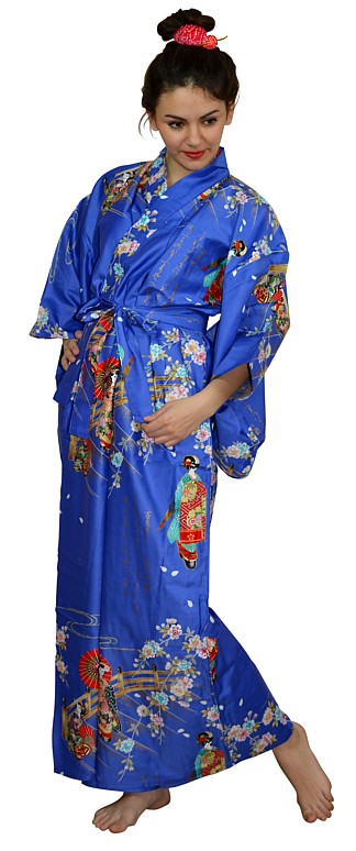 женский халат- кимоно, хлопок 100%, сделано в Японии