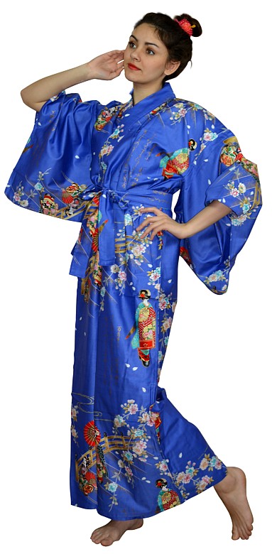 японское кимоно Красный Зонтик, фиалкового цвета