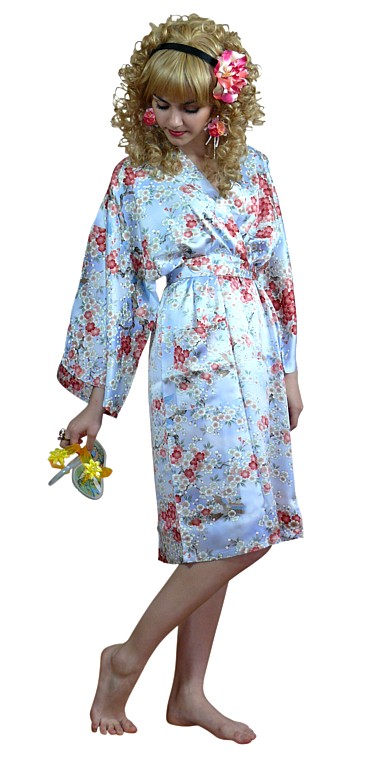 шелковый японский халатик- кимоно