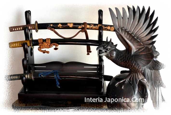 японская подставка для пяти самурайских мечей. Интериа Японика, интернет-магазин