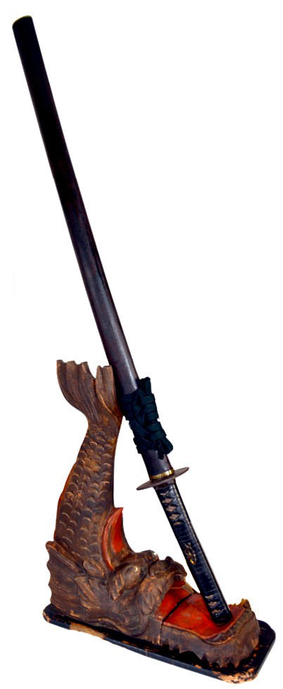 японская антикварная подставкя для меча или кинжала в виде ДРАКОНА