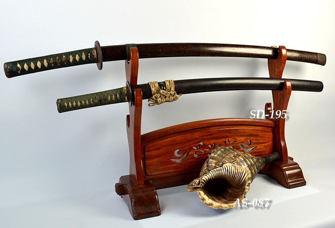 японская антикварная подставка для трех мечей