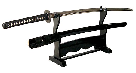подставка для японского меча, дерево, резьба, лак, Япония