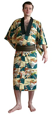 японское  мужское кимоно, антик, 1920-е гг.
