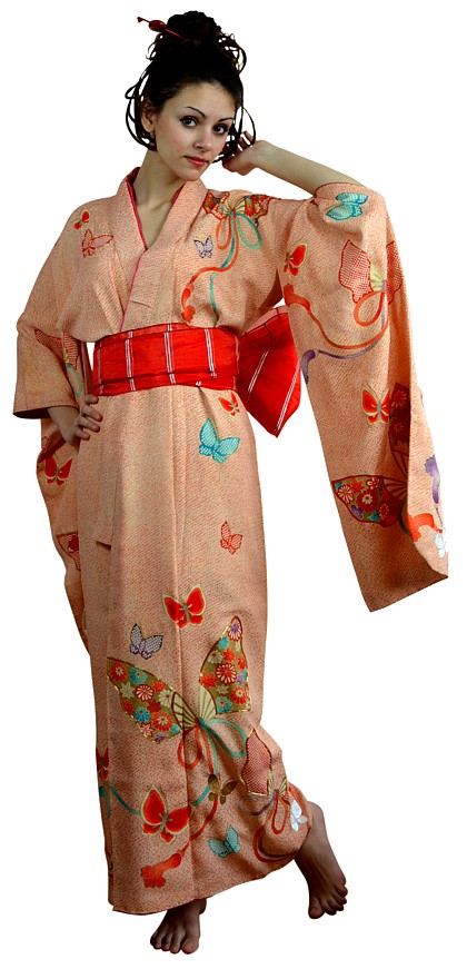 старинное шелковое кимоно