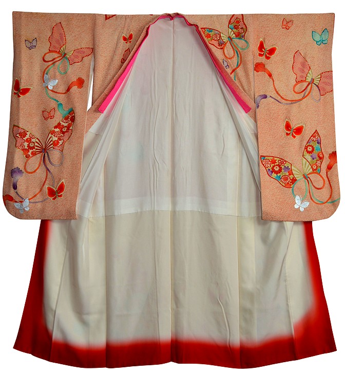 японское традиционное шелковое кимоно, подкладка, 1930-е гг.